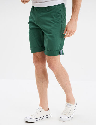 Short chino slim Creeks vert menthe homme