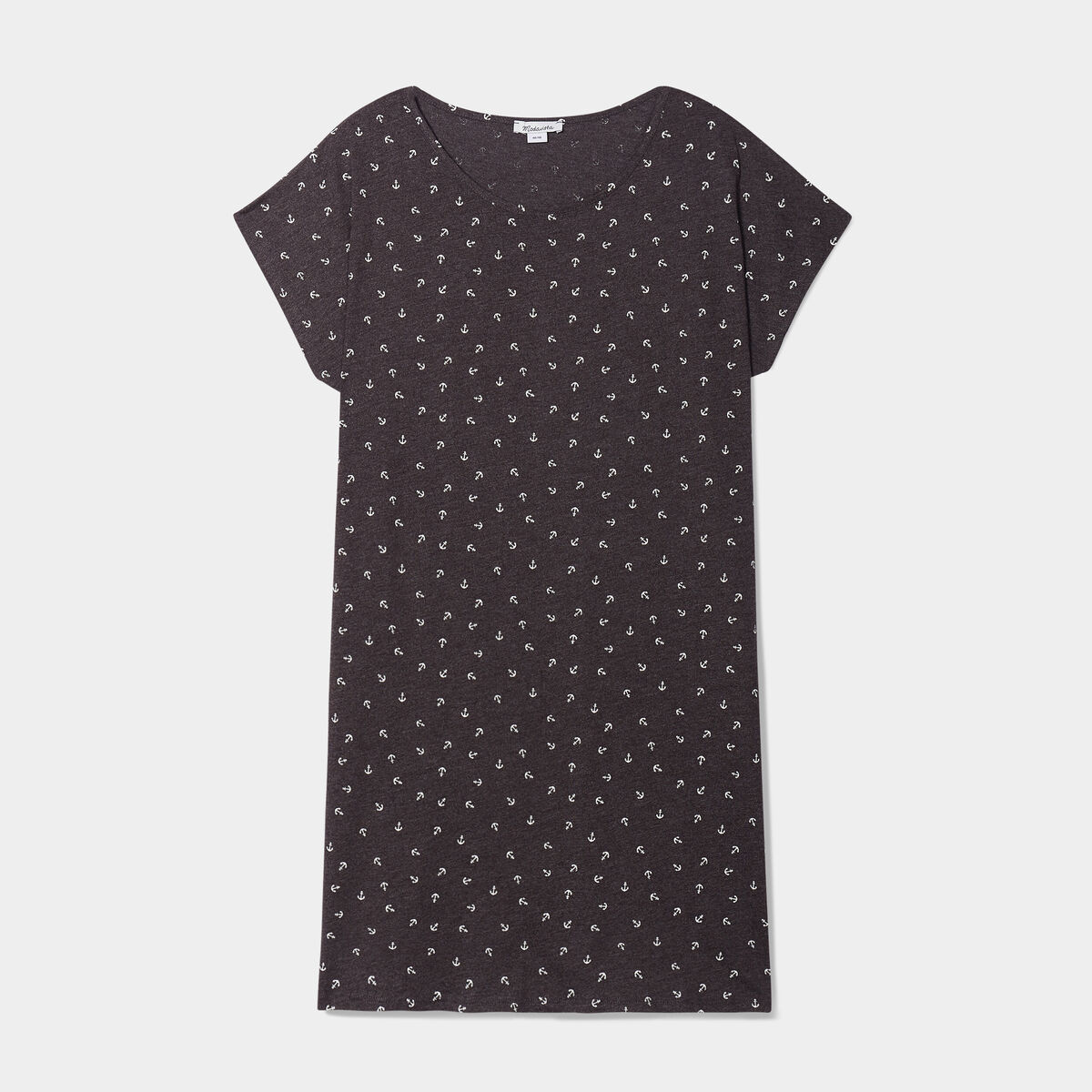 Chemise de nuit gris foncé femme grande taille