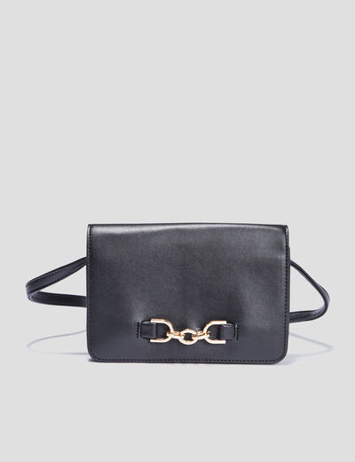 Sac bandoulière rectangulaire noir femme