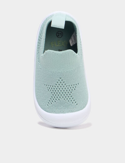 Baskets bout renforc&eacute; &agrave; semelle souple vert olive b&eacute;b&eacute; gar&ccedil;on