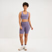 Short cycliste de sport taille haute violet femme