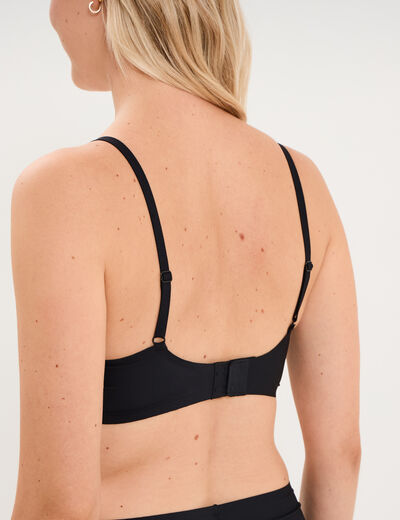 Soutien-gorge brassi&egrave;re bandeau padd&eacute; noir femme
