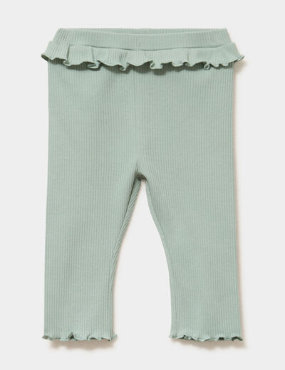Legging c&ocirc;tel&eacute; &agrave; volants vert pastel b&eacute;b&eacute; fille