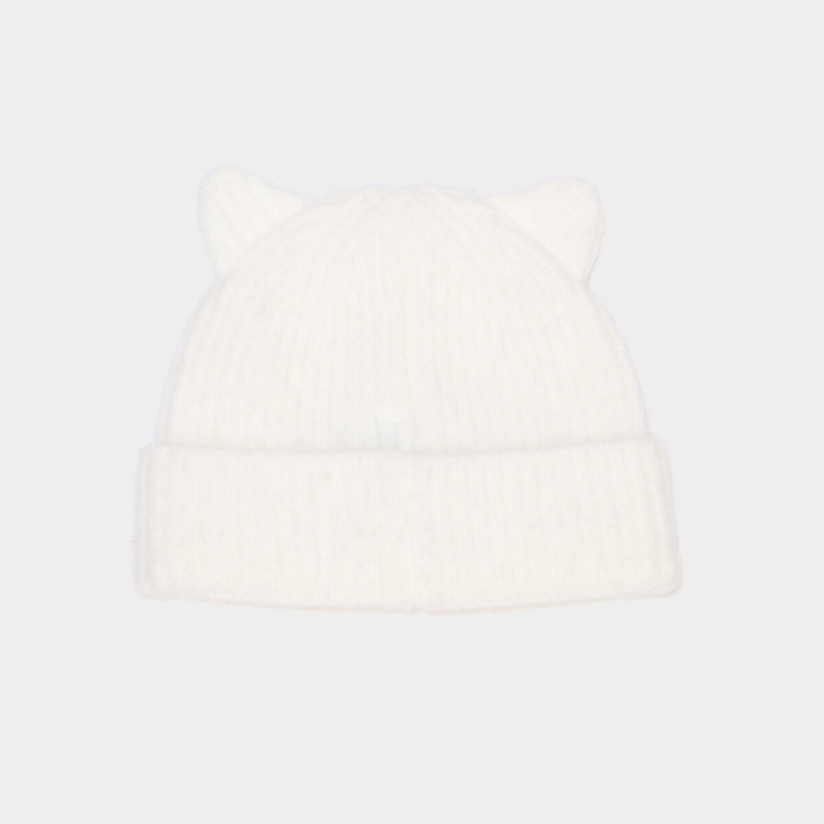 Bonnet oreille de chat ivoire fille