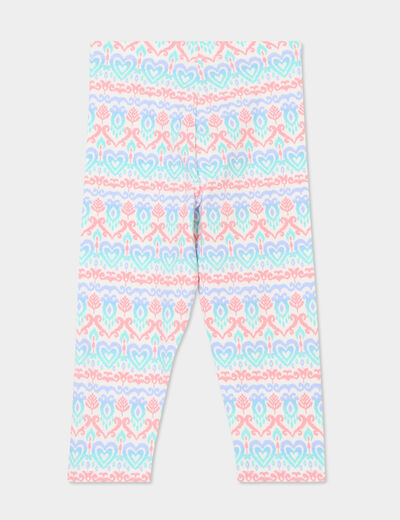 Legging 3/4 élastiqué coton ecru fille