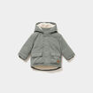 Parka &agrave; capuche doubl&eacute;e vert kaki b&eacute;b&eacute; gar&ccedil;on