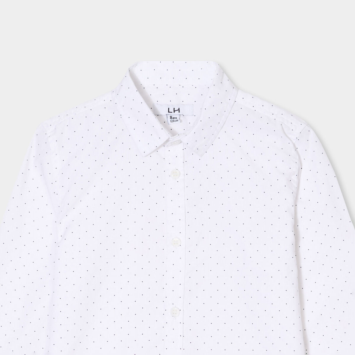 Chemise col français coton majoritaire blanc garçon