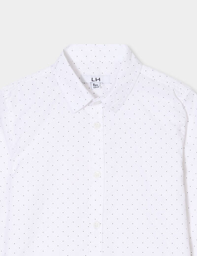 Chemise col français coton majoritaire blanc garçon