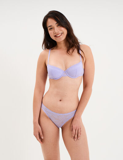 Soutien-gorge corbeille coques dentelle parme femme