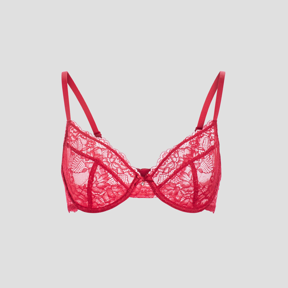 Soutien-gorge corbeille dentelle rouge femme