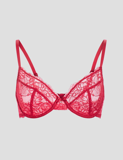 Soutien-gorge corbeille dentelle rouge femme