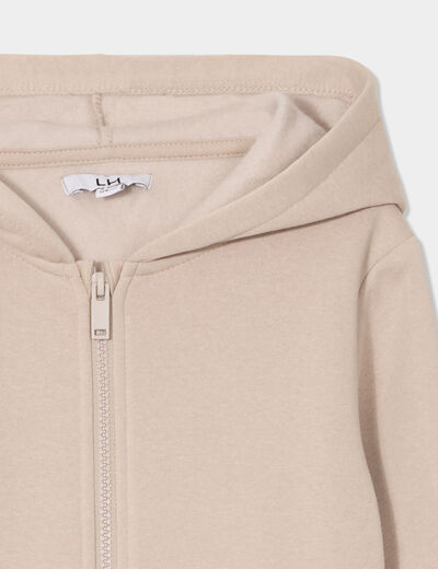 Sweat zippé à capuche et poches gris foncé garçon