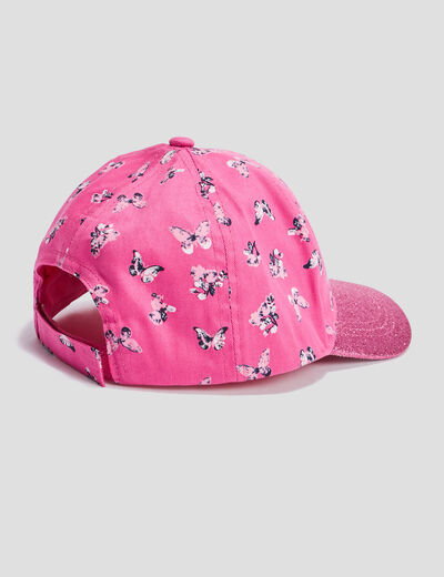 Casquette à paillettes rose fushia fille