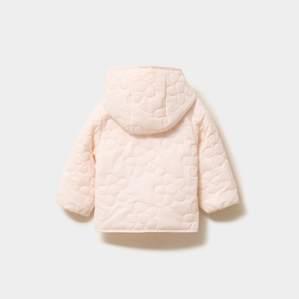 Doudoune matelass&eacute;e &agrave; capuche beige b&eacute;b&eacute; fille