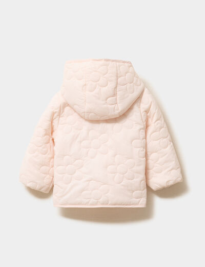 Doudoune matelass&eacute;e &agrave; capuche beige b&eacute;b&eacute; fille