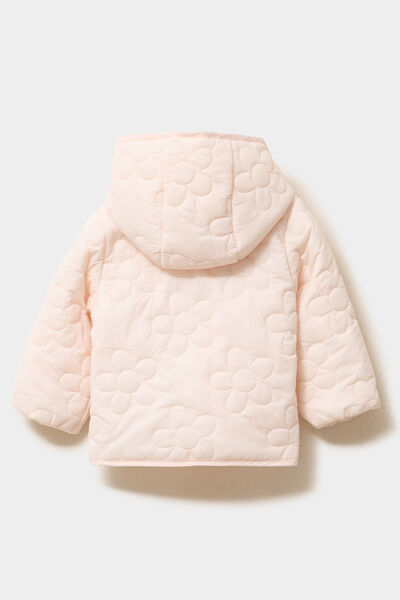 Doudoune matelass&eacute;e &agrave; capuche beige b&eacute;b&eacute; fille
