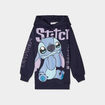 Sweat à capuche hoodie oversize Stitch bleu marine fille