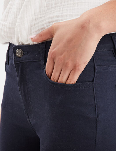 Pantalon slim taille standard bleu marine femme