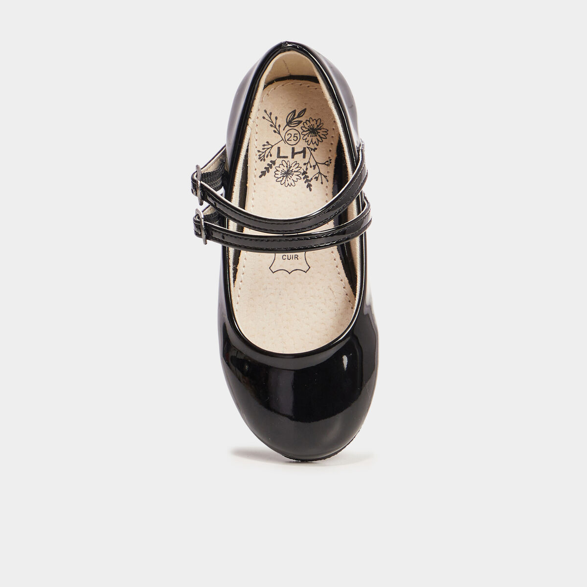 Ballerines vernies à bout rond noir fille