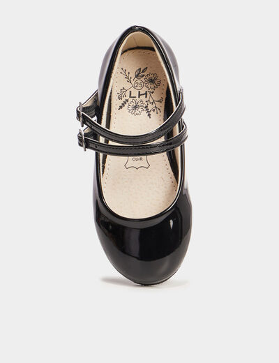 Ballerines vernies à bout rond noir fille