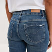Jean denim droit en coton denim dirty femme