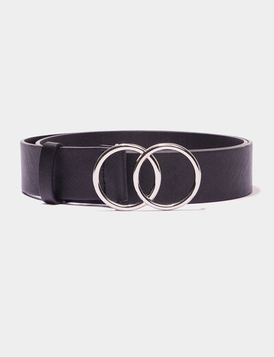 Ceinture boucle entrelacée noir femme
