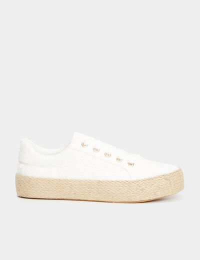 Tennis basses en toile blanc femme