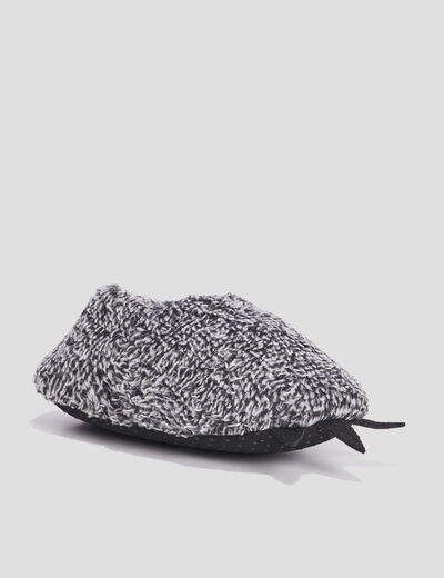 Chaussons fausse fourrure gris garçon