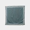 Foulard carr&eacute; coton vert femme