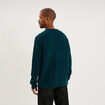 Pull col rond manches longues bleu canard homme