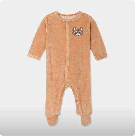 Dors-bien effet velours manches longues marron cognac bébé garçon, KIMBALOO, 9,99€