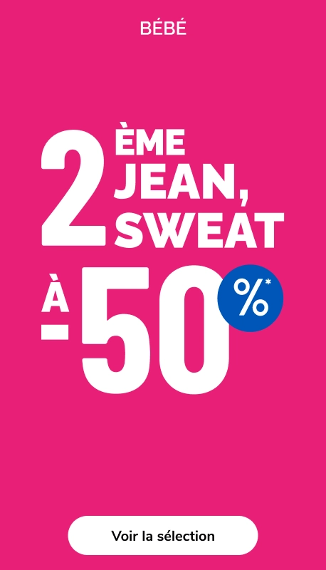 2eme jeans, sweat à -50% Bébé - La Halle 