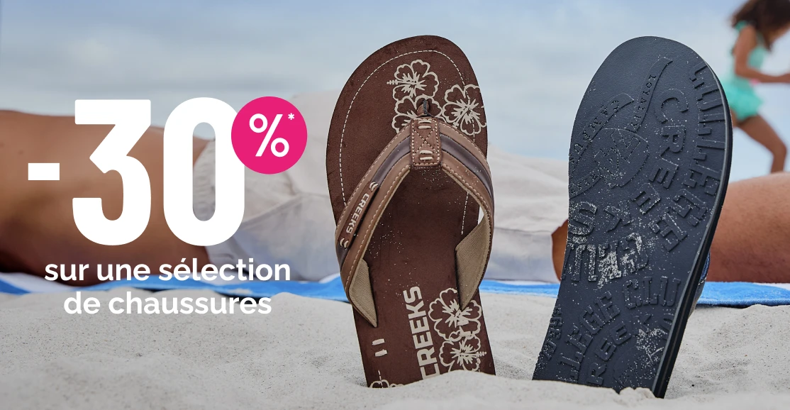  -30% sur des chaussures d'été Homme - La Halle