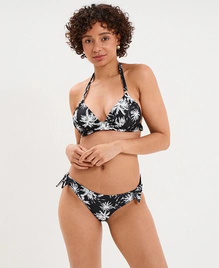 Haut de maillot de bain forme triangle ecru