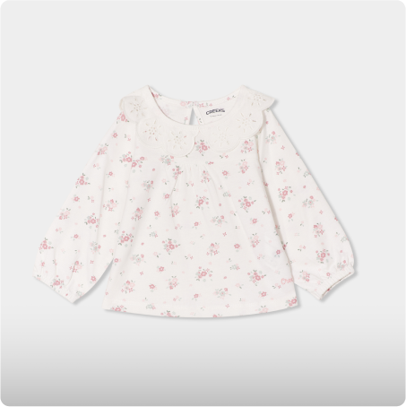 T-shirt col claudine, CREEKS, 6,99€