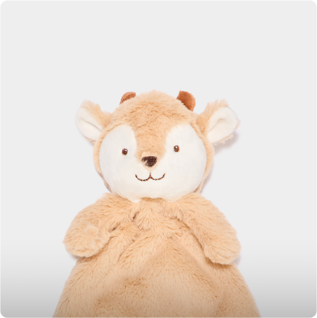 Doudou animal fausse fourrure marron clair bébé, KIMBALOO, 8,99€