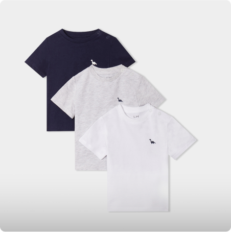 Lot de 3 t-shirts, LH, 6,99€