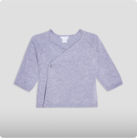 Gilet coton col cache-coeur gris bébé garçon, KIMBALOO, 7,99€