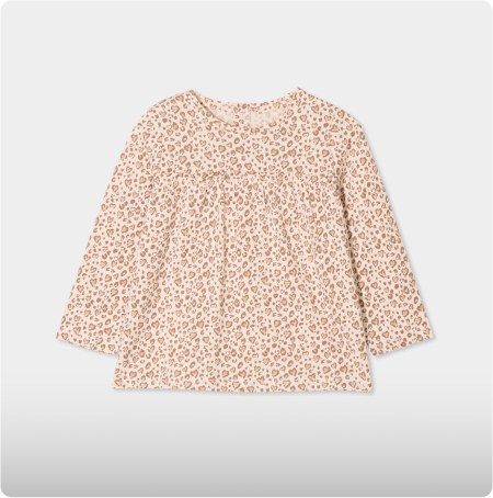 T-shirt manches longues col rond coton creme bébé fille, LH, 4,99€
