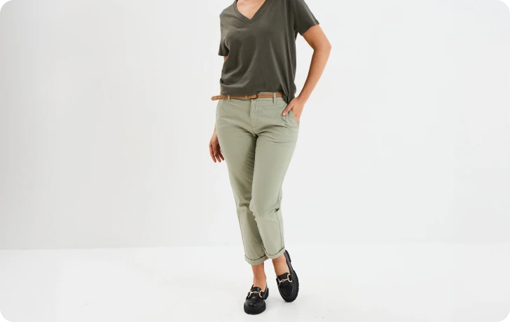 pantalon chino femme