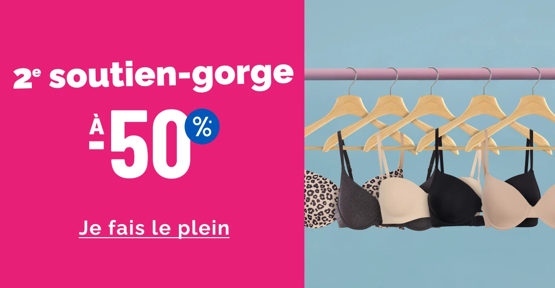 2ème soutien-gorge à -50% femme - La Halle