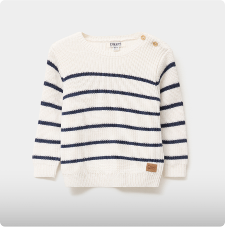 Pull col rond manches longues creme bébé garçon, CREEKS, 12,99€