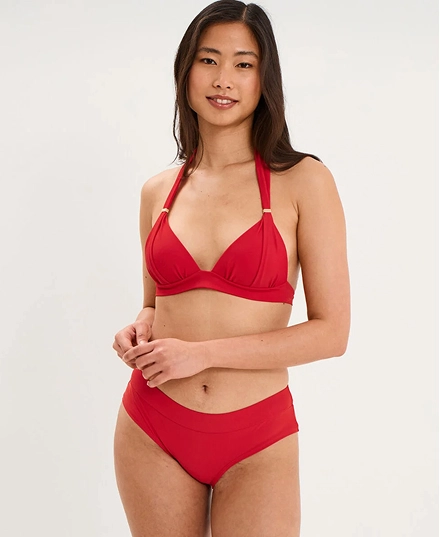 Haut de maillot de bain forme triangle rouge