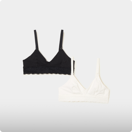 Lot de 2 soutiens-gorge d'allaitement noir, LH MATERNITE, 22,99€