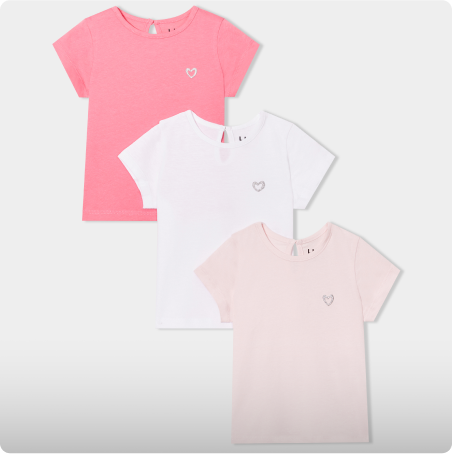 Lot de 3 t-shirts, LH, 6,99€
