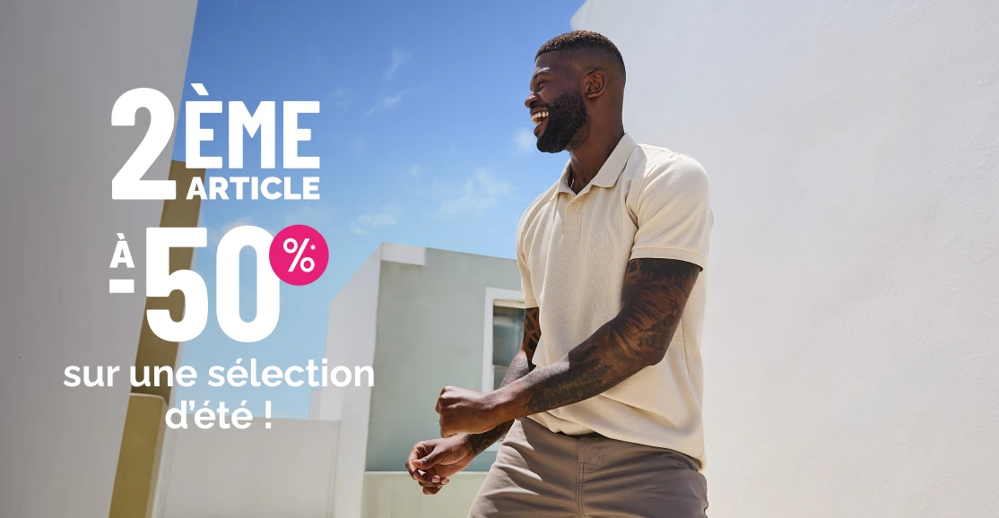  2ème à -50% sélection d’été Homme - La Halle