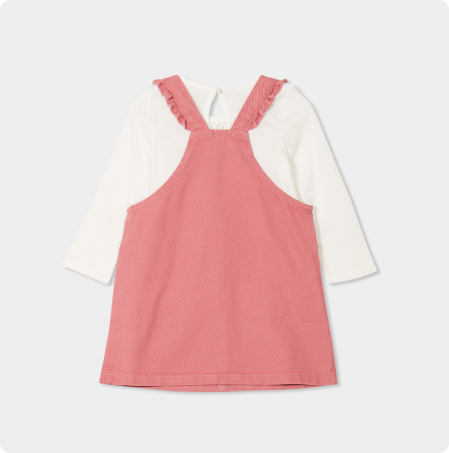 Ensemble 3 pièces avec robe salopette, LH, 19,99€