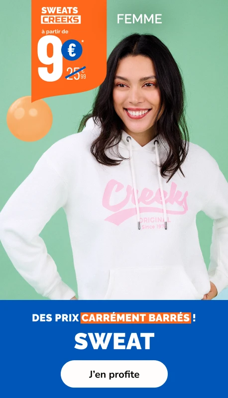 Prix carrément barrés sweat femme - La Halle 