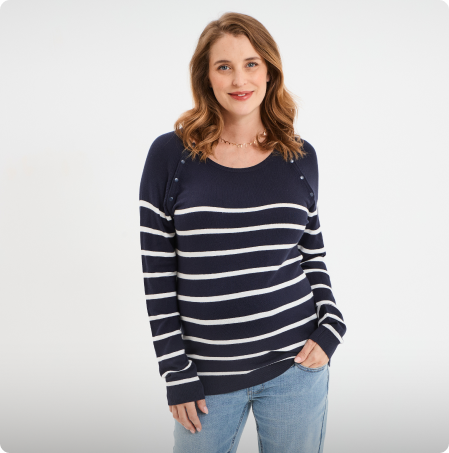 Pull boutonné allaitement, LH MATERNITE, 25,99€