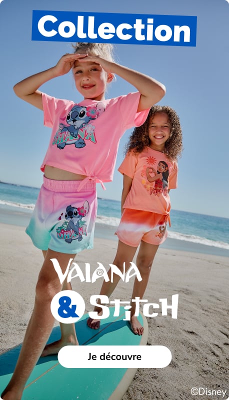 Stitch et Vaiana​ Fille - La Halle 